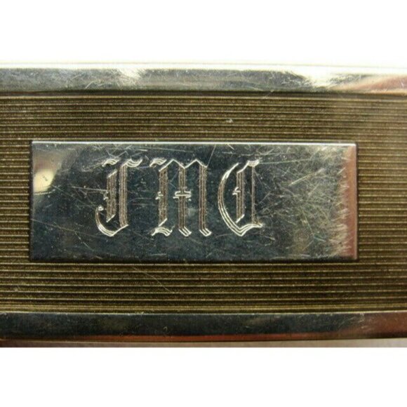 Money Clip Stainless Steel Credit Card Cash ID Holder Silver Tone JMC Initials - Picture 4 of 9